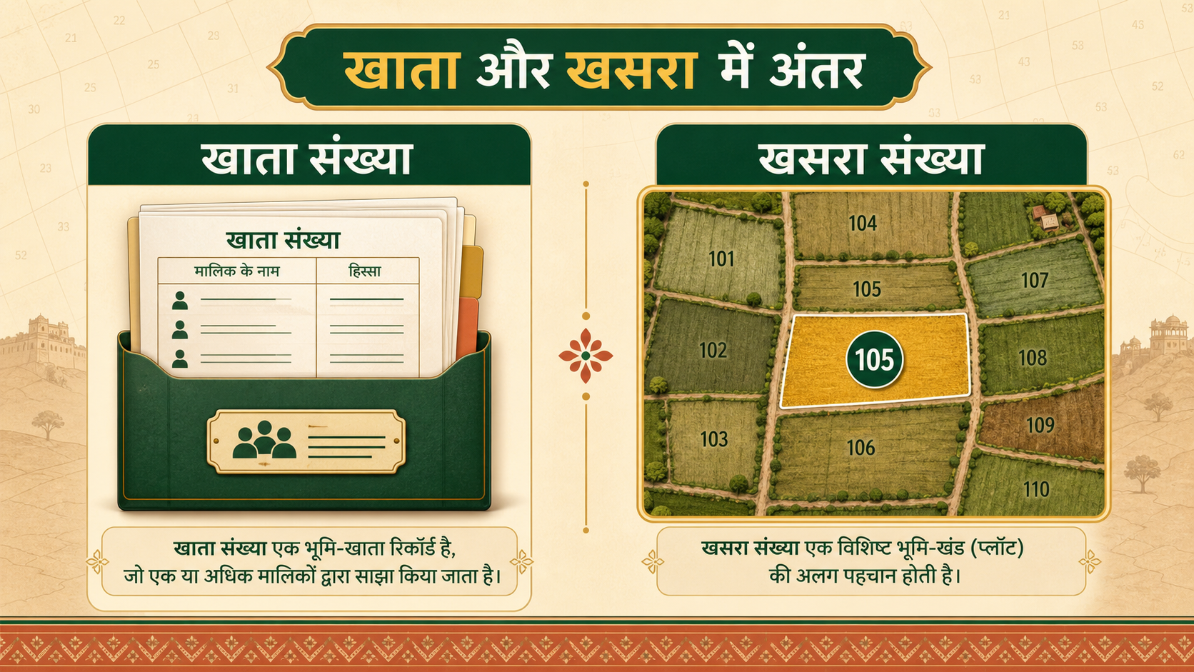 Khata vs Khasra Rajasthan – खाता संख्या और खसरा संख्या का अंतर